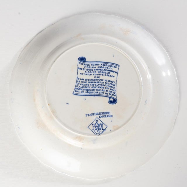 Early 20th Century American Revolution Rowland & Marsellus Blue & White Historic Plates For Sale - Image 6 of 9