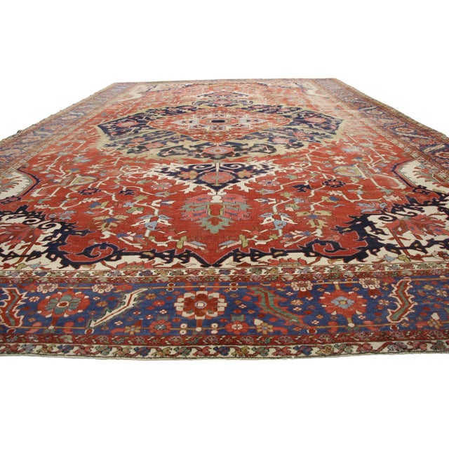 Modern Late 19th Century Persian Serapi Rug, 13'00 X 19'10 For Sale - Image 3 of 8