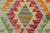 1990s Southwestern Kilim Blue Beige Hand-Woven Wool Rug 2'0'' X 3'1'' For Sale - Image 5 of 9