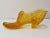 Glass 1970s Boyd Daisy and Button Amber Glass Slipper Catchall For Sale - Image 7 of 9