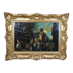 Late 20th Century The Humours of an Election II Canvassing for Votes Painting William Hogarth 49", Framed