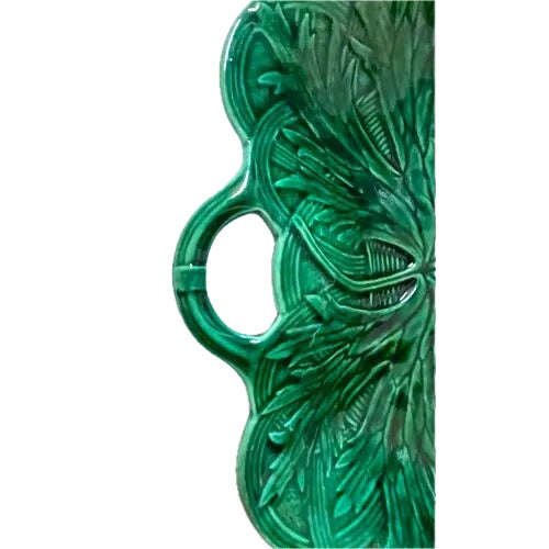 English Antique Wedgwood Basket & Leaf Majolica Dish For Sale - Image 3 of 5