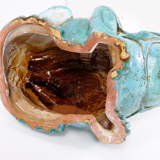 Mid-Century Large Ceramic Frog Planter For Sale - Image 10 of 11