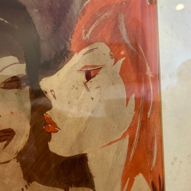 Charles Levier Mid 20th Century Original Charles Levier Watercolor For Sale - Image 4 of 12