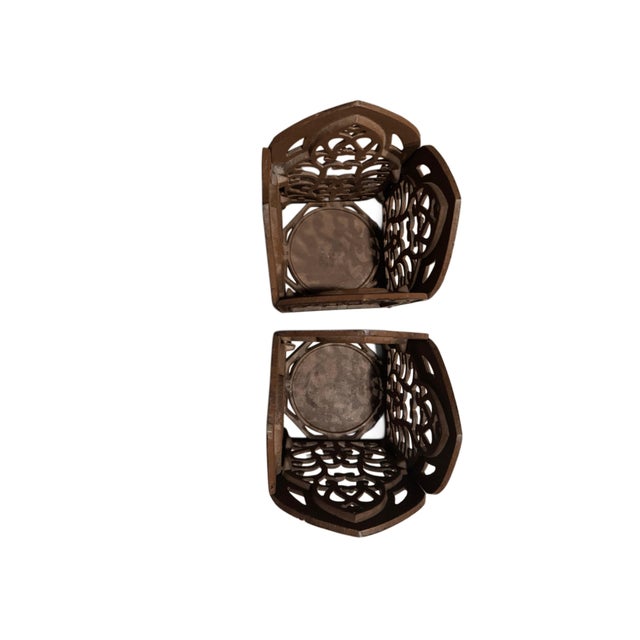 Gothic Pair of Heavy Vintage Cast Iron Gothic Cathedral Candle Holders For Sale - Image 3 of 12