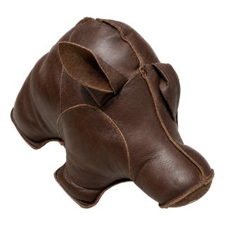 Decorative Leather Pig by Dimitri Omersa, 1950s For Sale