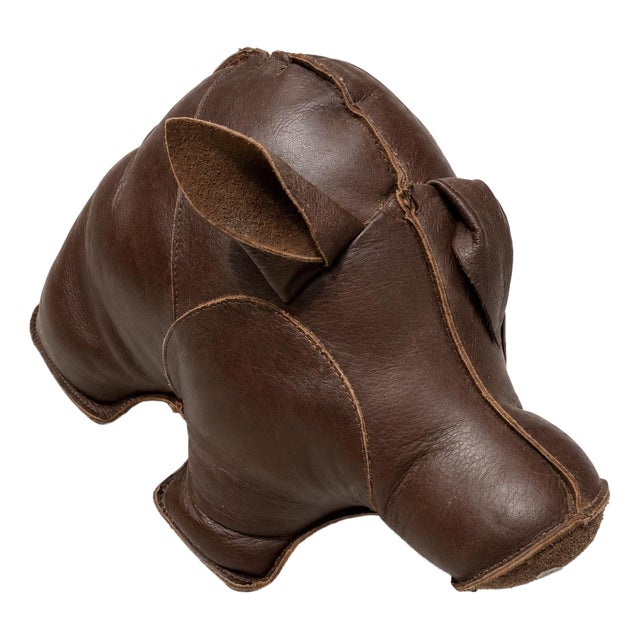 Decorative Leather Pig by Dimitri Omersa, 1950s For Sale