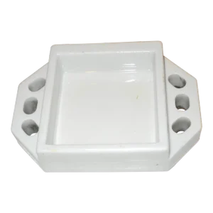 Early 20th Century White Ceramic Soap Dish Shower Shelf Tooth Brush Tray