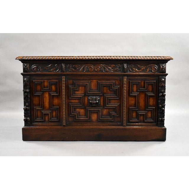 Late 19th Century Victorian Carved Oak Desk, 1880 For Sale - Image 5 of 14