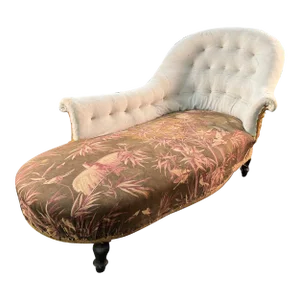 19th Century Napoleon III Tufted Chaise Lounge