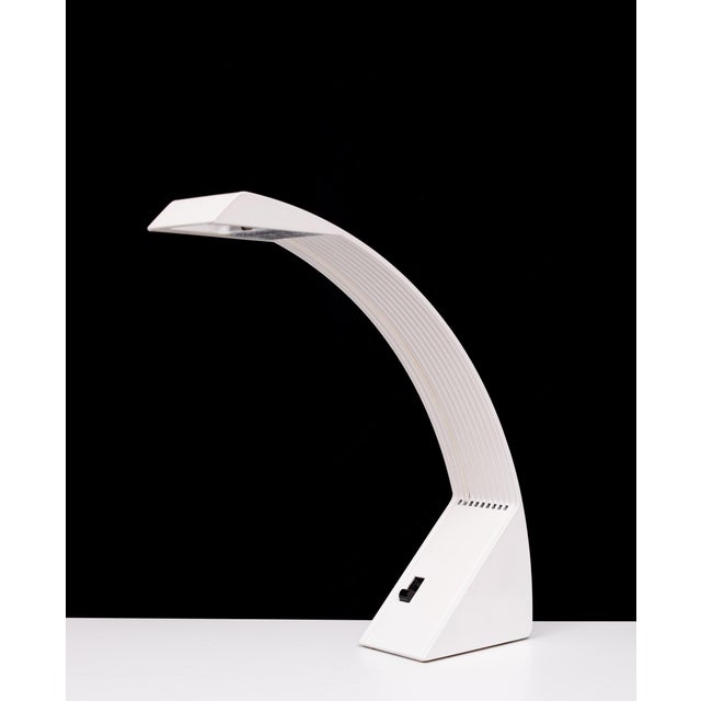 Beautiful Post Modern halogen table lamp, model Arcobalena love the simple curved shape of the lamp. Two lighting...