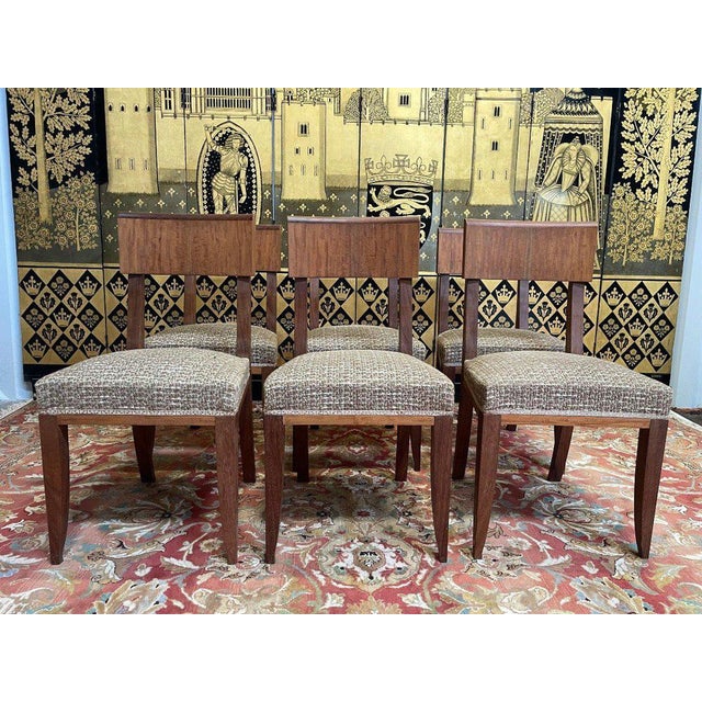 Art Deco Style Chairs in Mahogany, 1950s, Set of 6 For Sale - Image 10 of 10