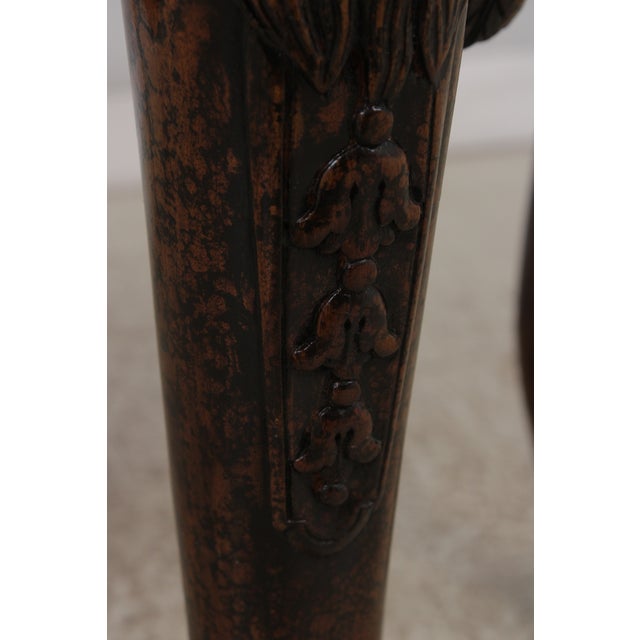 Maitland Smith Mahogany Leather Top Console Table For Sale - Image 14 of 16