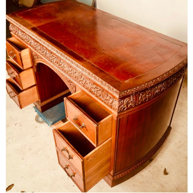 Commanding, elegant, and richly detailed, this double pedestal executive desk is a true statement piece—designed for a...