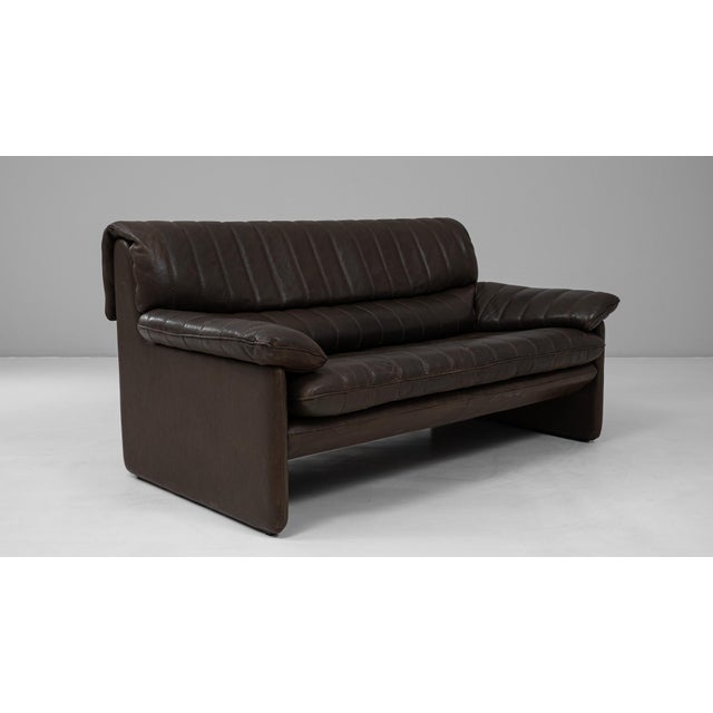 Black 1960s Swiss Leather Sofa Ds 86 Attributed to De Sede For Sale - Image 8 of 18