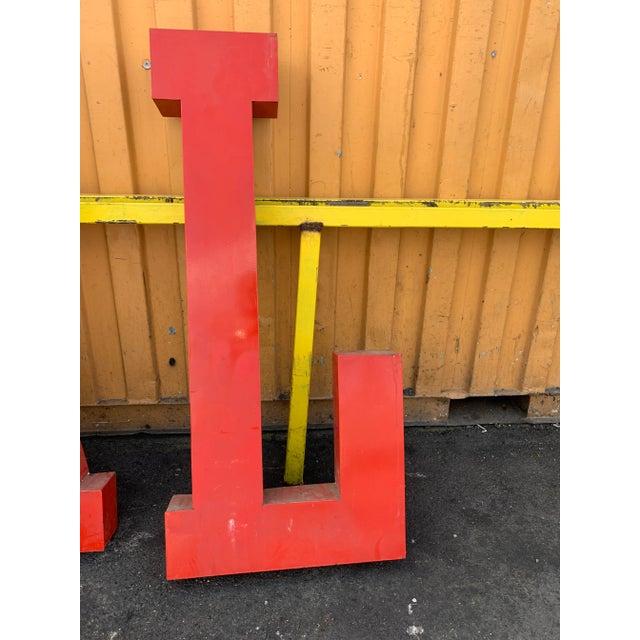 Vintage Metal Porcelain Sign Letters " Sale" or " Ales" For Sale - Image 4 of 9