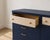 Transitional Navy Blue 8-Drawer Dresser With Bleached Ash Drawers & Satin Brass Hardware For Sale - Image 3 of 3