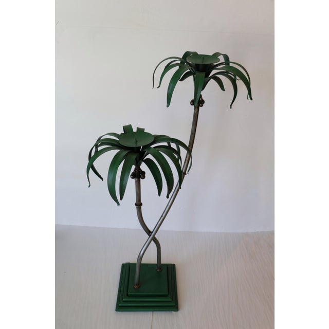 1950s Palm Tree Candle Holders- Set of 2 For Sale - Image 4 of 5