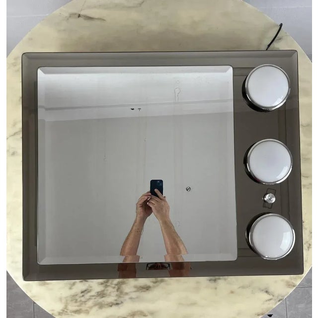 Glass Italian Wolf Bath Mirror, 1970s For Sale - Image 7 of 11