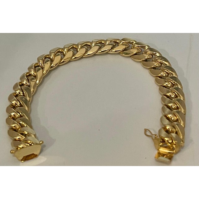 Vintage 14 Karat Yellow Gold 33.4Gm Cuban link Bracelet Unisex, 7.75 INCH For Sale - Image 4 of 18