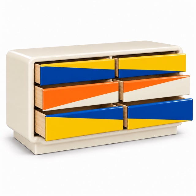 Stunning Mid Century Vintage Modern to Postmodern Dresser Medellin Custom Furniture For Sale - Image 4 of 4