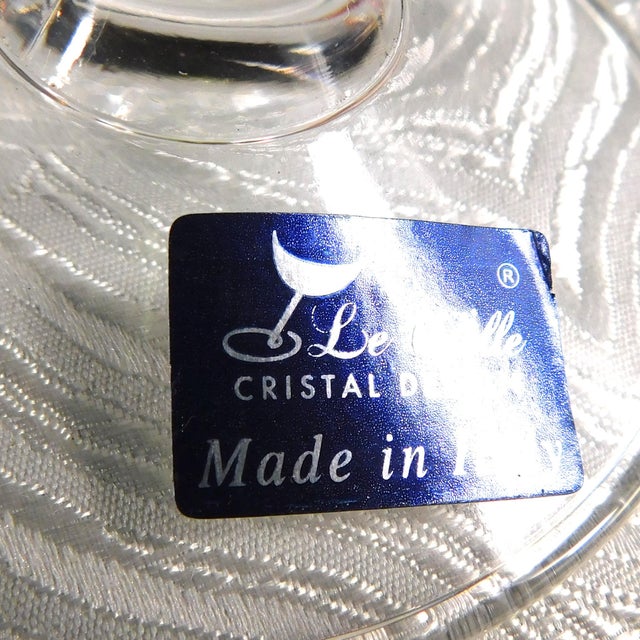 Traditional 1950s Le Sielle Cut to Clear Wine Glasses - Set of Eight For Sale - Image 3 of 3