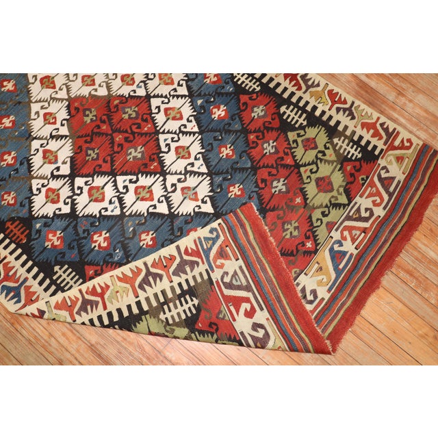 Late 20th Century 19th Century Tribal Turkish Geometric Kilim For Sale - Image 5 of 18