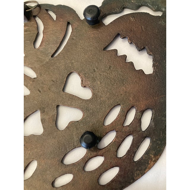 Vintage Copper Chicken Trivet Folk Art Design For Sale - Image 9 of 12