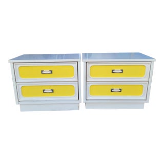 1970s Pair Space Age Modern Lacquer Night Stands For Sale