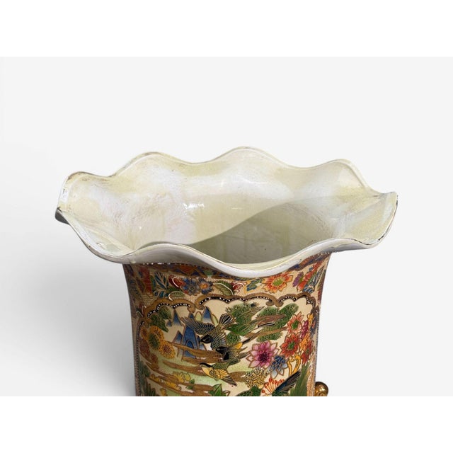 Chinese Rose Medallion, Monumental Floor Vase, Porcelain, Gilt, China, 20th C. For Sale - Image 10 of 14