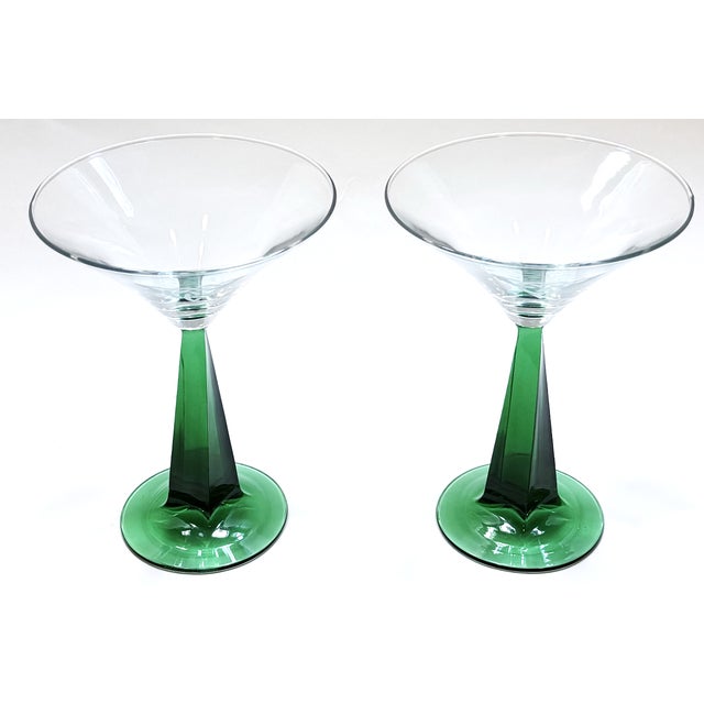 This pair of midcentury modern style martini glasses would be perfect for sharing a drink with a friend or partner on St....