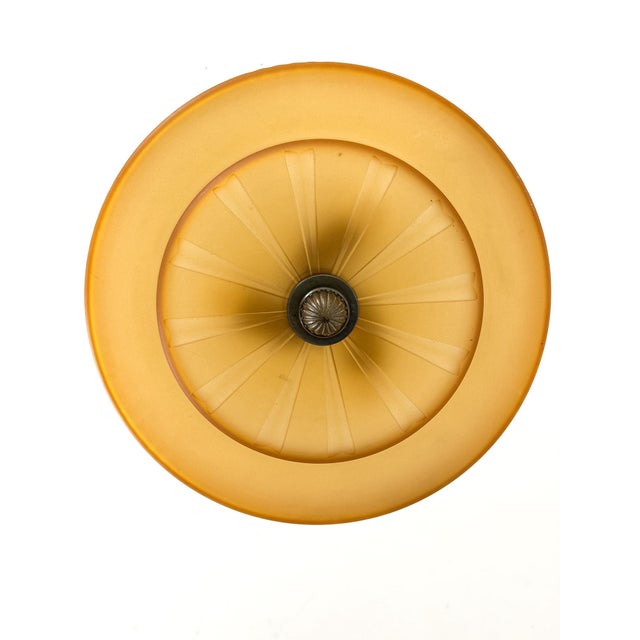 Swedish Grace Ceiling Lamp in Havana Glass by Chr. Bergh & Co., 1930s For Sale - Image 9 of 16