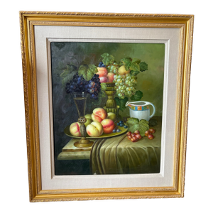 Late 20th Century Excellent Decorative Still Life Painting, Framed