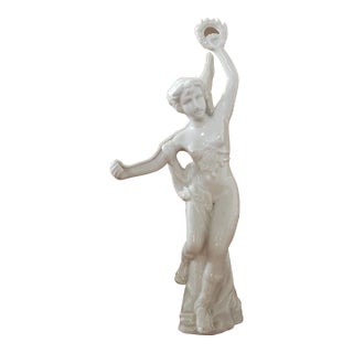 Late 19th Century Old Paris Porcelain Greek Goddess Nike Figurine For Sale