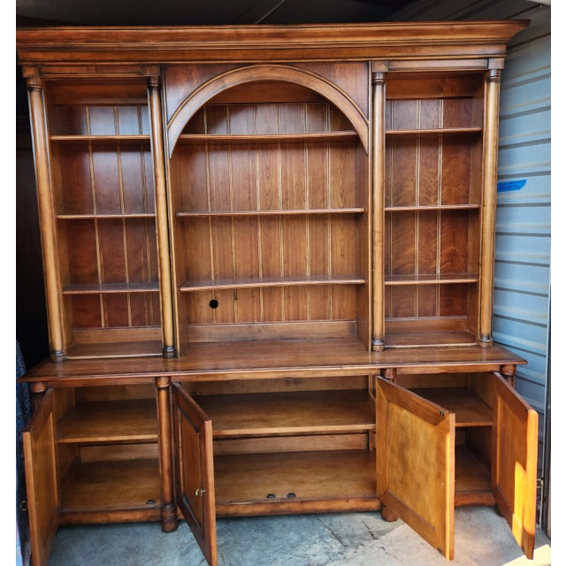2000 - 2009 Henredon Avignon Cherry Bookcase and Cabinet Wall Unit For Sale - Image 5 of 9