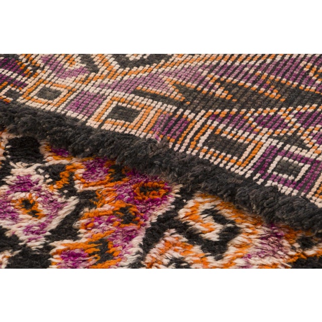 Textile Vintage Moroccan Berber Rug With Pink & Orange Lattice by Rug & Kilim, 1950-1959 For Sale - Image 7 of 9