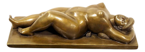 Reclining Nude Woman Sculpture, 20th Century, Bronze