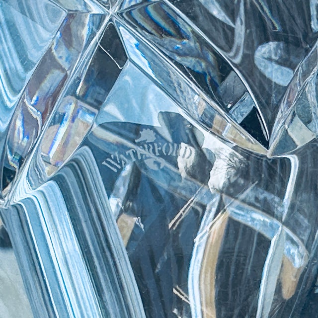 Brass Vintage Signed Waterford Crystal Tall Table Lamp With Brass Fittings For Sale - Image 8 of 12