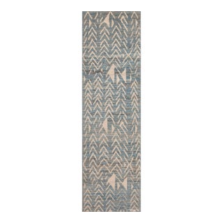 Nazmiyal Collection Modern Tribal Geometric Hallway Runner Rug For Sale