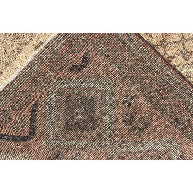 Vintage Tribal Turkish Wide Runner With Repeating Diamond & Geometric Motifs For Sale In Atlanta - Image 6 of 9