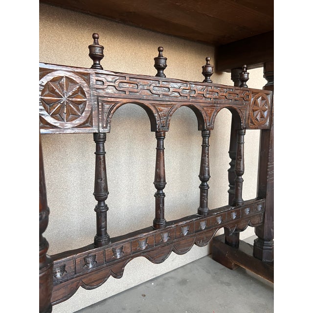 17th Spanish Walnut Cabinet on Stand, Desk, Original ‘Bargueño’ For Sale - Image 11 of 12