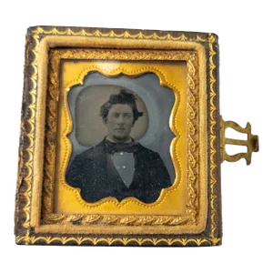 19th Century Small Daguerreotype Photograph of a Well Dressed Man