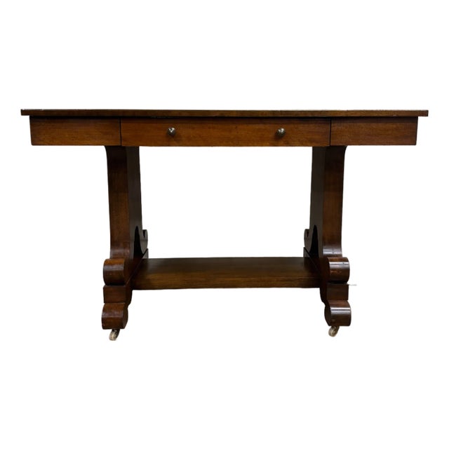 Antique American Empire Style Library Table Server Desk For Sale