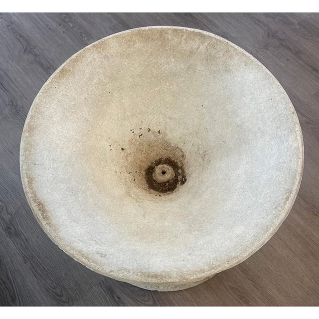 White 1960s Cast Cement Diablo Shape Planter For Sale - Image 8 of 11