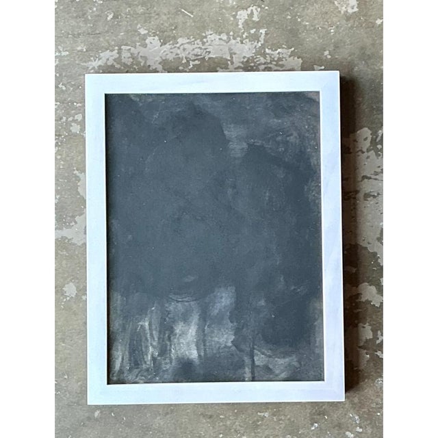 Vintage Black and White Abstract Expressionist Painting For Sale - Image 4 of 12