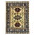 This Kazak-style wool area rug features three bold medallions on an ivory field, surrounded by geometric motifs in rust...