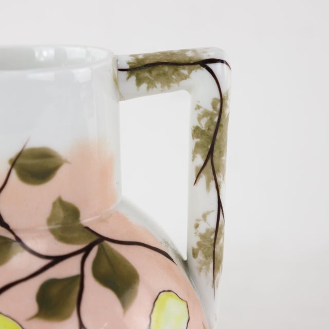 Ceramic Vintage Hand-Painted Floral Porcelain Pitcher With Bold Yellow Blossoms For Sale - Image 7 of 10