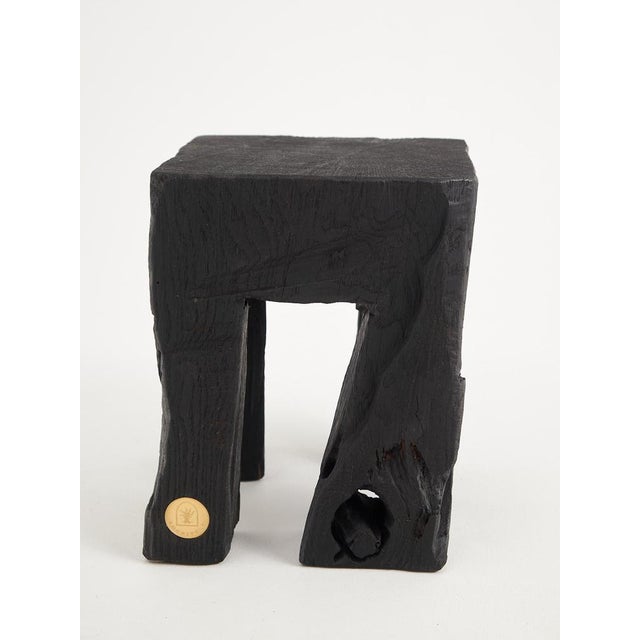 Contemporary Rustic Sculptural Side Table by Logniture For Sale - Image 3 of 16