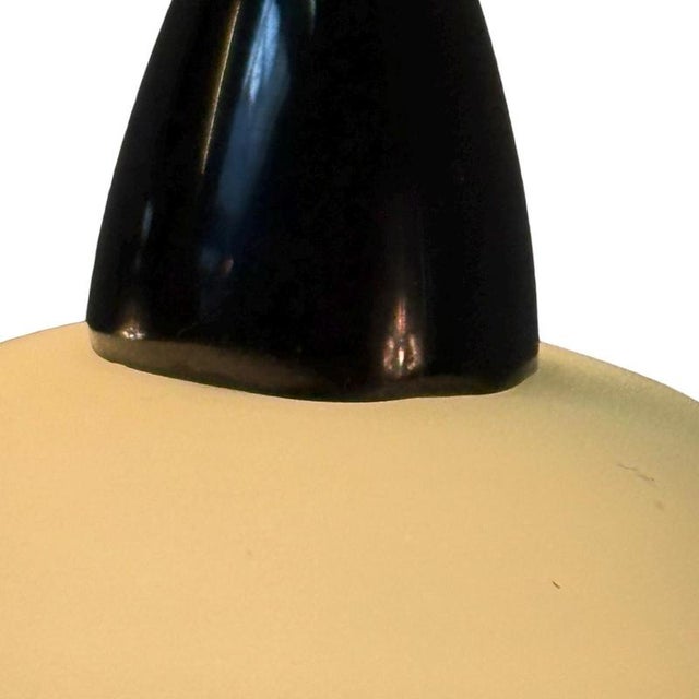 Glass Vintage MCM Pendant Light in Semi Translucent White Glass and Red Top by Louis Kalff, 1950s For Sale - Image 7 of 9