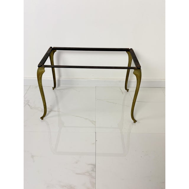 Oval Brass Coffee Table with Marble Top, 1950s For Sale - Image 12 of 13